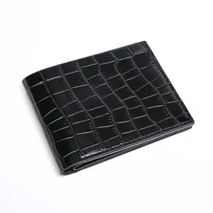 Men's Bifold Wallet Alligator Pattern PU Leather Card Holder Business Casual Horizontal Style Short Wallet For Daily Use