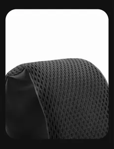 Close-up of black breathable sandwich mesh fabric on a shoulder strap of a sling bag