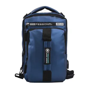 Sac à dos de sport multifonction bleu marine avec port USB et nylon imperméable