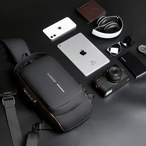 Heren Antidiefstal Borsttas Met USB Oplaadpoort Cijferslot Waterdicht Nylon Schoudertas Casual Crossbody Tas Voor Reizen