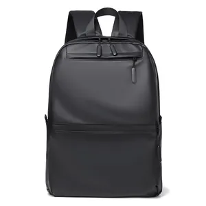 Waterproof matte black business backpack for 15 inch laptops with multiple pockets