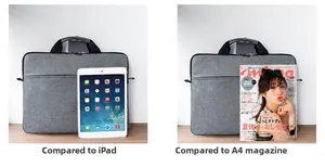 Confronto dettagliato delle dimensioni della borsa per laptop da 17 pollici con iPad e rivista A4