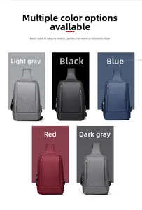 Men's Oxford chest bags in five colors with USB port and anti-theft combination lock