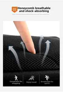 Detail of breathable honeycomb mesh fabric with shock-resistant cushioning for men chest bag