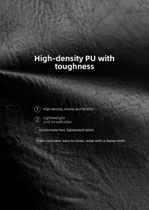 Gros plan sur le matériau PU noir haute densité montrant une texture durable et facile à nettoyer
