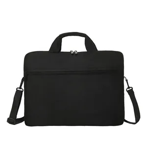 Borsa business nera impermeabile in tela con tracolla rimovibile per laptop e ufficio