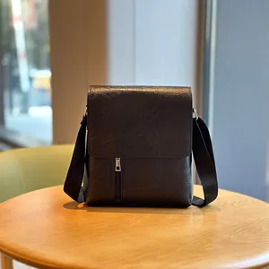 Vintage Herren Umhängetasche Wasserdichtes PU Leder Messenger Bag Casual Schultertasche Mit Klappdeckel Für Business Alltag Reisen