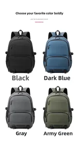 Vues multiples de sacs à dos de voyage grande capacité en noir, bleu marine, gris et vert