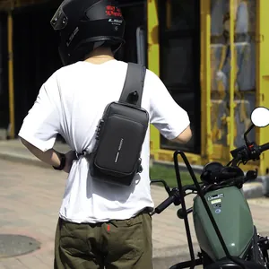 Wasserdichte Herren-Brusttasche mit Diebstahlsicherung und Reflektorstreifen zum Radfahren