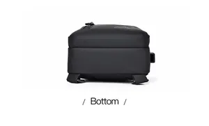 Detail view of the waterproof men's crossbody bag bottom with breathable mesh fabric