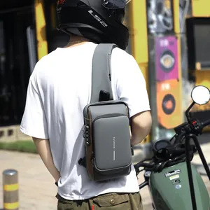 Wasserdichte Schultertasche für Herren mit Diebstahlschloss, USB-Port und Reflexstreifen