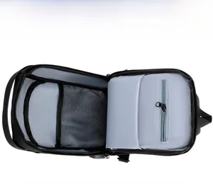 Internal structure of waterproof shoulder bag with mesh pocket and secure zip compartment