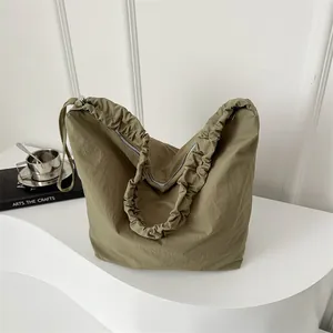 Sac Cabas Femme Grande Capacité Avec Bandoulière Froncée Sac à Main en Toile Minimaliste Sac à Bandoulière Sac Hobo Décontracté Quotidien