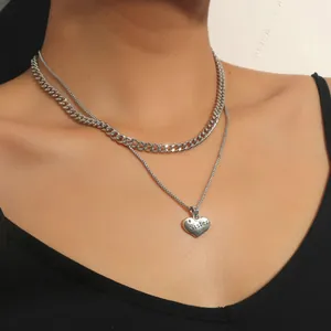 Collar de Pendentif de Aleación Perla Artificial de Imitación Concha Mujer Multicapa Corazón Estrella Sol Vintage Oro Plata Joyería Regalo