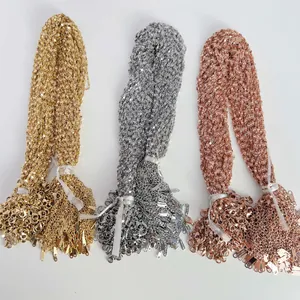 Three-color stainless steel necklace chains with lobster clasps and adjustment tags