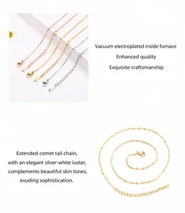 Detail of stainless steel O-chain necklaces in rose gold, gold, and silver finishes