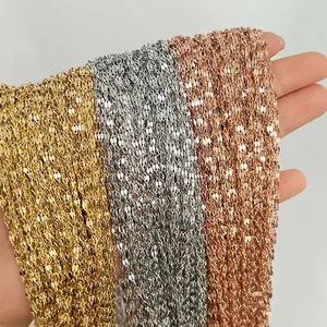 Flat cross chain necklaces in gold, silver, and rose gold stainless steel finishes