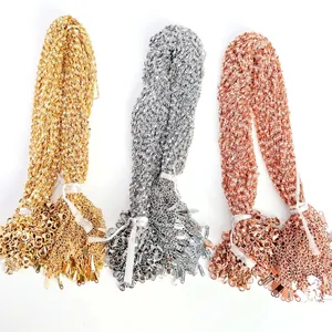 Titanium steel necklaces in gold, silver, and rose gold with lobster clasps for women