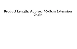 Detailed size chart showing the 40cm necklace length with a 5cm extension chain