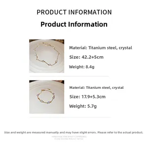 Dettagli del set collana e bracciale in acciaio titanio con cubo di cristallo e pesi