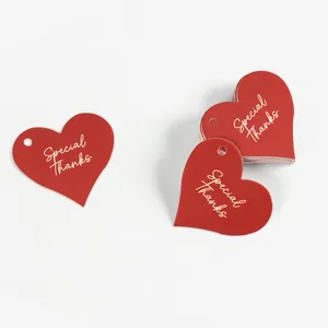 50-pack heart-shaped red gift tags with Special Thanks print for wedding and party favors