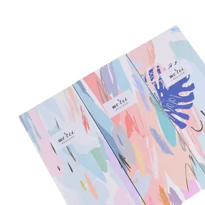 Vierkante Merci Beaucoup stickers met abstracte penseelstreken voor cadeauverpakkingen