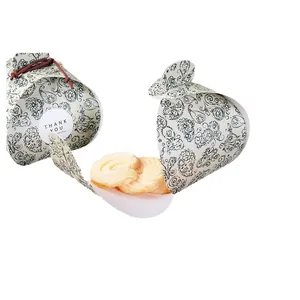 Elegant paisley wedding gift box with Thank You seal and convenient brown handle