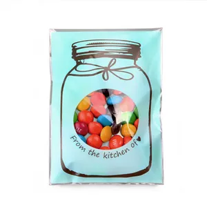 Sachet alimentaire en forme de bocal avec fenêtre transparente pour emballage de bonbons