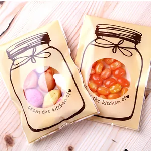 Sachets alimentaires dépolis avec motif bouteille et fenêtre pour emballage de bonbons