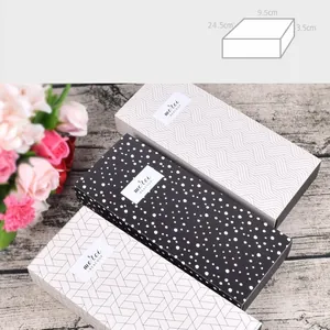 Rectangular drawer gift box set with dots and wave patterns for chocolate and tea