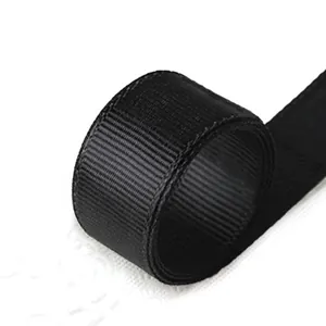 Ruban Gros-Grain Noir Polyester Ruban Nervuré Pour Emballage Cadeau Bricolage Décoration De Pâtisserie Mariage Fête