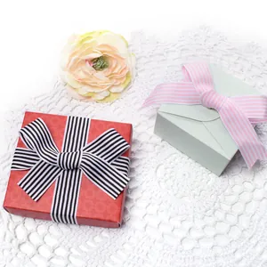 Cinta a Rayas de Doble Cara de Poliéster Tejida Para Envoltura de Regalos Ramo Manualidades DIY Decoración de Fiesta de Boda