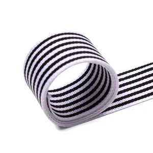 Cinta de rayas blancas y negras de doble cara de 2,5 cm para envolver regalos y flores
