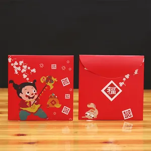 Mini enveloppes rouges créatives avec enfants festifs et caractère traditionnel Fu