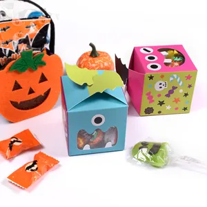 Κουτιά δώρου τέρας Halloween με παράθυρο και πολύχρωμες συσκευασίες για γλυκά