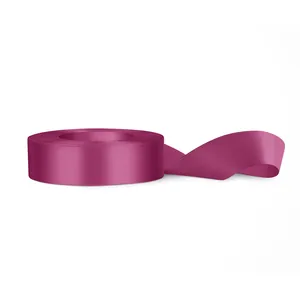 15mm burgundy polyester satin ribbon roll for gift box packaging and garment accessories