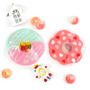 Creative donut shaped mini self-sealing gift bags with cute cartoon patterns and star motifs
