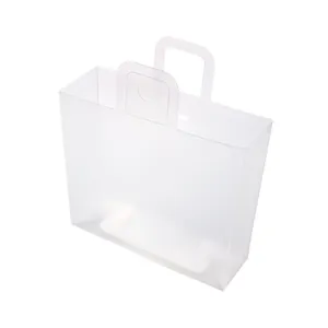 Sacchetto regalo traslucido in PP smerigliato con manici larghi e design smile