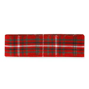 Ruban de Noël écossais rouge et vert pour emballage de cadeaux et décorations artisanales