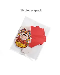Detail van set van 10 Chinese Nieuwjaar snoepdoosjes in de vorm van een pop met leeuw