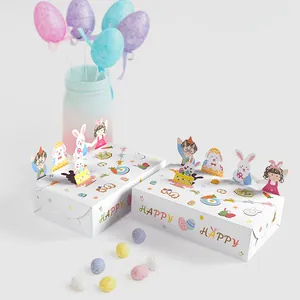 Easter Pop-up 3D Gift Boxes Cartoon Rabbit Animal Pattern Candy Packing Boxes For Birthday Party Favors Decorations