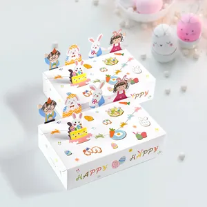 Boîtes cadeaux de Pâques 3D avec motifs lapins et texte Happy Happy lot de 10