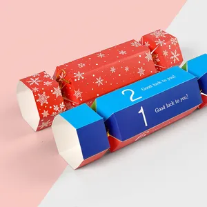 Candy Shape Paper Gift Boxes Snowflake Pattern Lucky Number Party Favor Cracker Box For Wedding Christmas Celebration