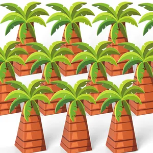 3D tropical palm tree shaped candy gift boxes set for summer parties and events