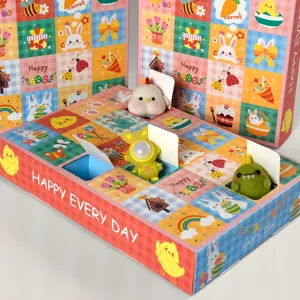 Easter countdown calendar box with 24 surprise compartments and colorful festive illustrations