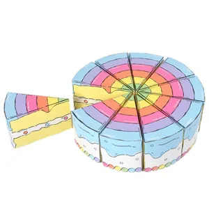 Rainbow cake shaped gift boxes set of 10 for creative birthday surprise party favors