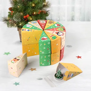 Weihnachts-Countdown-Geschenkbox-Set mit Dreieck-Papierboxen für Süßigkeiten und Feiern
