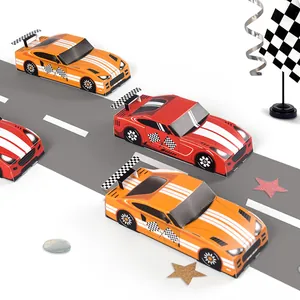 Cartoon Racewagen Party Favor Box Voor Kinderen Verjaardag Back To School Thema Geschenk Snoep Verpakking Doos Karton Race Auto Vorm