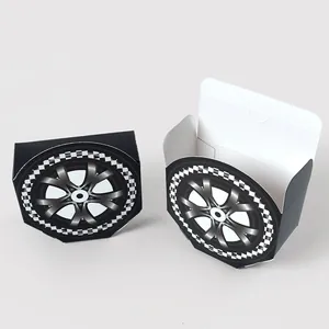 Cajas de regalo con diseño de neumáticos de carreras y bandera de cuadros para fiestas