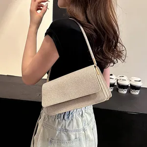 Sparkling silver rhinestone underarm bag for women with a stylish minimalist design